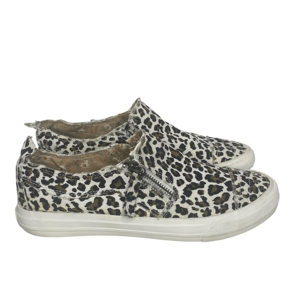 Gypsy Jazz Shoes - Gypsy Jazz Womens Size 10 Zippy Cheetah Canvas Slip On Shoes Frayed Raw Edge
